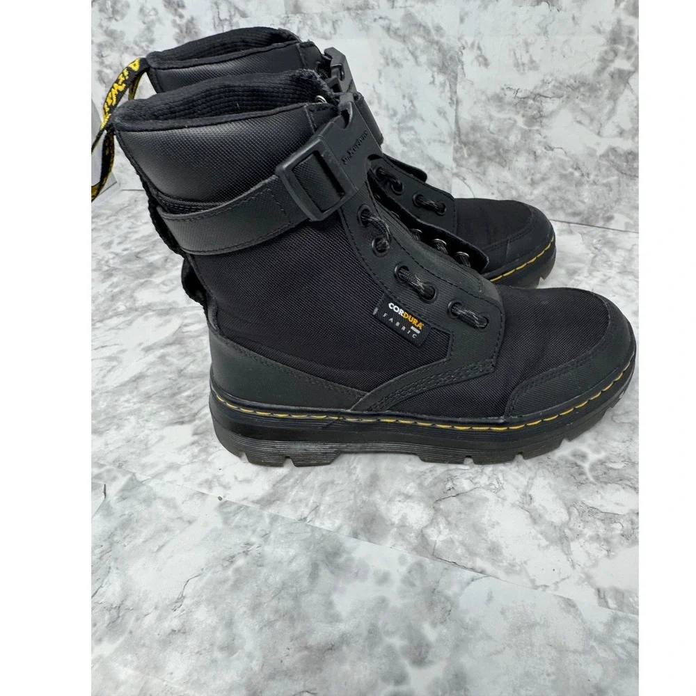 Dr. Martens Combs Tech 🖤II Cordura Black Utility Boots Zip Front Tactical‎